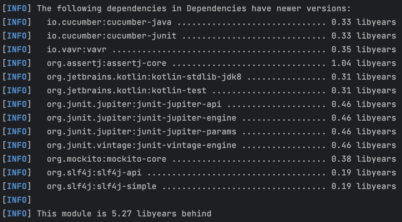 Libyear in java maven