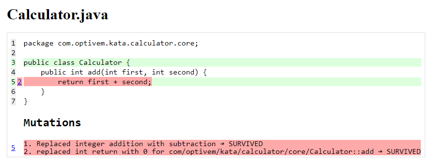 Mutation Testing - Low Score - Details
